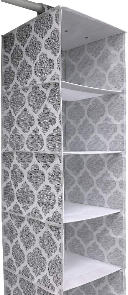 Home Basics Arabesque Non-Woven Closet Storage (2, 6 Shelf Hanging Closet Organizer)
