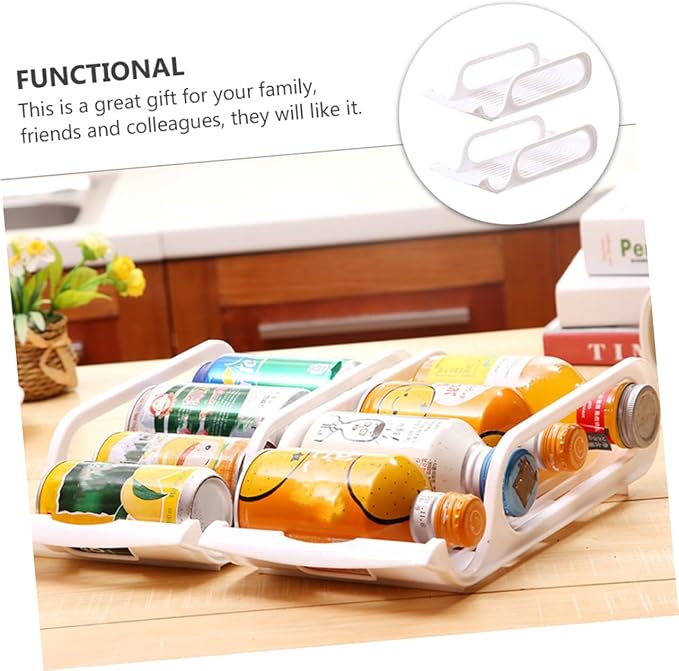 Beverage Stackable Rack 2pcs Refrigerator Drink Organizers for Fresh Storage
