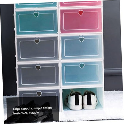 KOMBIUDA 6pcs Plastic Shoe Storage Boxes Organizer Simple Design for Easy Access