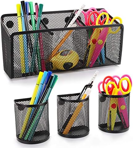 Jucoan 4 Pack Magnetic Pen Holder, Magnetic Locker Organizer Accessories by Jucoan