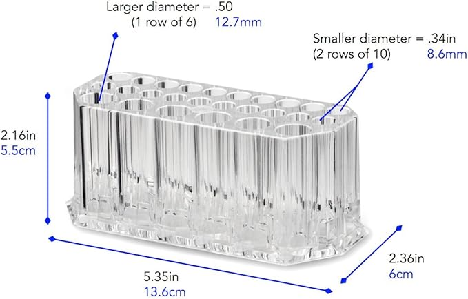 byAlegory Acrylic Makeup Beauty Brush Organizer | 26 Space Cosmetic Storage (CLEAR)