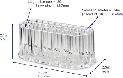 byAlegory Acrylic Makeup Beauty Brush Organizer | 26 Space Cosmetic Storage (CLEAR)