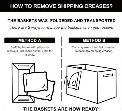 OIAHOMY Extra Large Blanket Basket, 95L Cotton Rope Woven Laundry Basket, Toy Bin for Baby Room, Container for Blanket Storage in Living Room, 24''×17''×14'', Grey & White