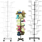 7 Tiers Rotating Hat Rack, Freestanding Cap Hat Retail Display Stand, Spinner Rack Hat Cap Display, Adjustable Height w/35 Circular Hat Hooks (white)