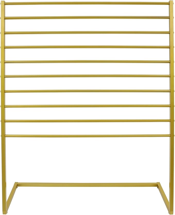 Scarf Display Stand, 10 Tier Metal Scarf Holder Organizer, Scarf Hanger Scarf Holder Scarf Organizer Belt Organizer Pants Rack Scarf Rack for Commercial Clothing Retail Store (Gold, 120cm)
