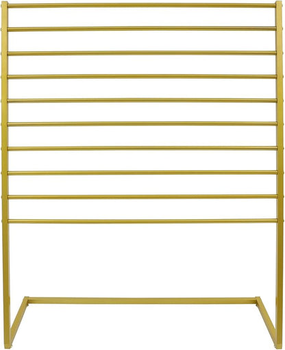Scarf Display Stand, 10 Tier Metal Scarf Holder Organizer, Scarf Hanger Scarf Holder Scarf Organizer Belt Organizer Pants Rack Scarf Rack for Commercial Clothing Retail Store (Gold, 120cm)