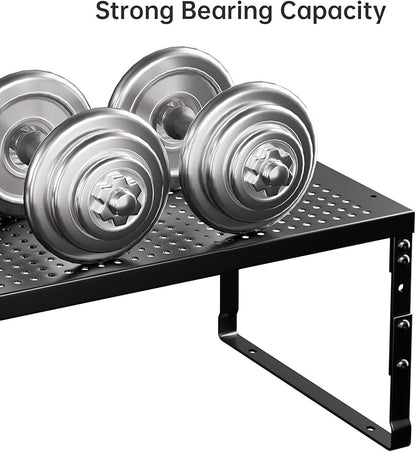 Expandable Adjustable Cabinet Shelf Organizer - Stackable Metal Spice Rack for Kitchen Pantry, Countertop, Cupboard & Bathroom (1Pack/Black,Large)
