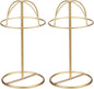 uxcell Metal Hat Display Stand 2 Pack Tabletop Hat and Wig Rack Holder Freestanding for Baseball Cap, Fedora Hat, Cowboy Hat - Gold, 12 Inch