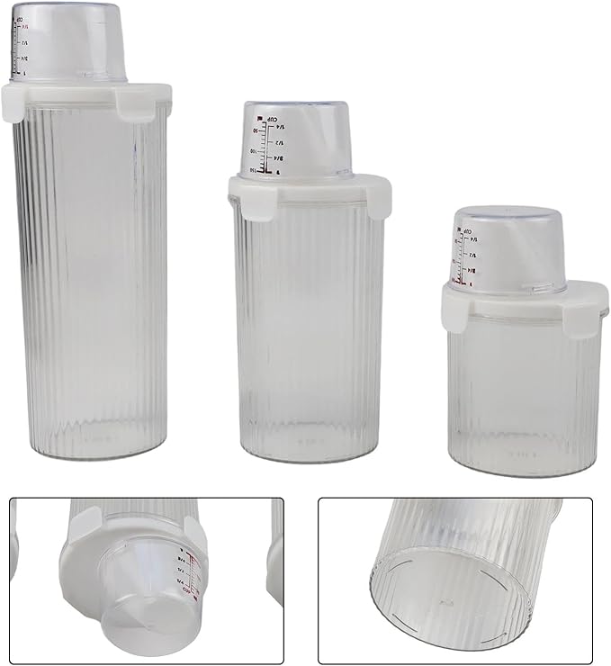 Cereal And Rice Storage Container With Airtight Lid, Pour Spout, And Measuring Cup For Dry Food, Grains Flour Sugar Snacks Pet Food (Medium)
