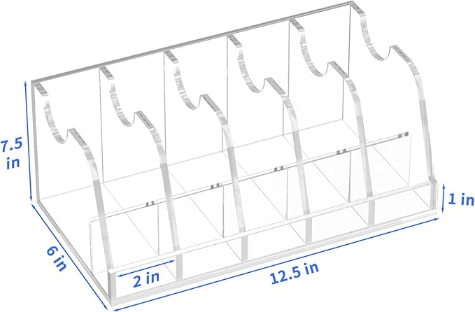NIUBEE Belt Organizer - Acrylic Belt Storage Holder with 5 Compartments and Display Stand