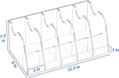 NIUBEE Belt Organizer - Acrylic Belt Storage Holder with 5 Compartments and Display Stand