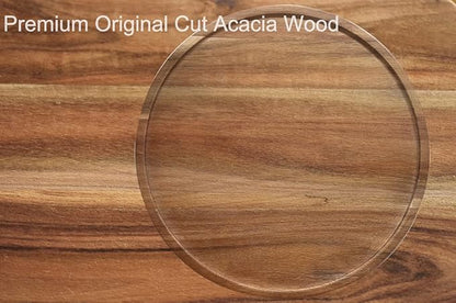 12" Two-Tier Acacia Wood Lazy Susan Organizer Kitchen Turntable for Cabinet Pantry Table Organization
