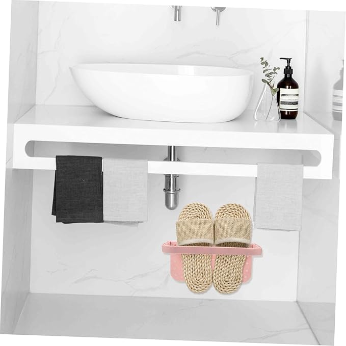 VOSAREA 4pcs Wall Mounted Foldable Shoes Rack Eco-friendly Hanging Organizer for Slippers Sneakers More White Pink Grey Blue Easy to Install Space Saving for Home