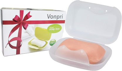 Soap Holder Container, Portable Bar Soap Saver Scrubber Case for Bathroom and Kitchen (Transparent)