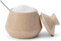 Marble Salt Cellar with Lid 3 Inch Beige Handmade Salt Box, Seasoning Container & Spice Jar with Spoon, Stone Salt Holder for Counter, 3 OZ Capacity, Ideal Mother’s Day Gift, Home Decor