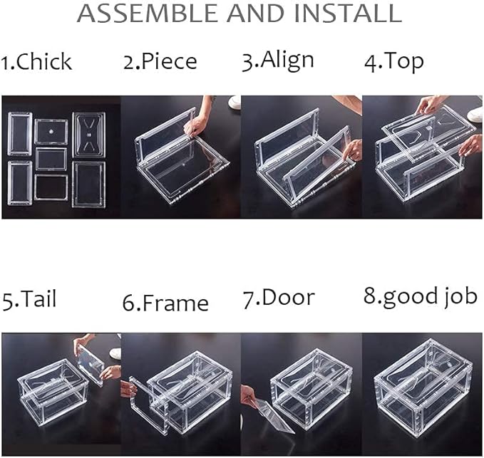 Magnetic Shoe Storage Boxes Stackable Front Open Acrylic Organizer Sneaker Display Case for Shoe or Collections Clear Closet Shelf (Clear)