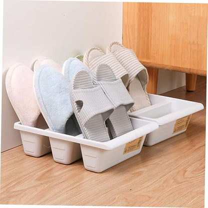 Vaguelly Organizer for Plastic Shoe Storage Container Space-saving and White for Entryway and Closet Use