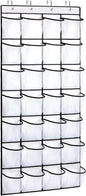 REGELETO 28 Large Pocket Over the Door Shoe Organzier, Hanging Shoe Rack for Door Large Capacity Shoe Organizer Holder with 4 Metal Hooks.