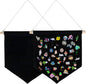 Enamel Pin Wall Display Banner Holder, Blank Canvas Banner Wall Hanging Brooch Jewelry Storage Case Display Storage Set for Pin and Brooch Collections (2Pcs Black A)