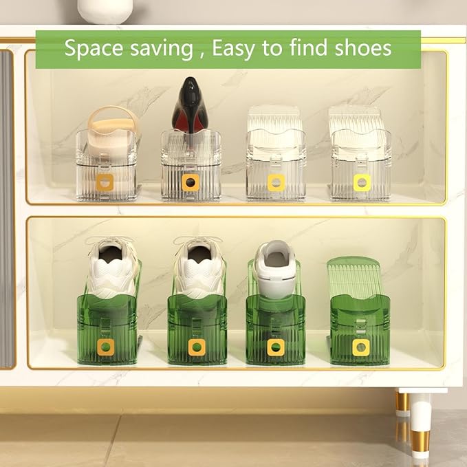 CiBiZi Clear Shoe Slots Organizers 6Pack Shoe Stacker Organizer for Closet Shoe Stackers for a Pair of Shoes Shoe Display Shelf Shoe Rack Holders Space Saver Organizador de Zapatos Clear
