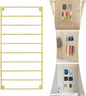 10 Tiers Tie & Scarf Rack, Wall Mounted Scarf Rack, Wall Display Rack, Multifunctional Metal Rack, Towels Storage Rack, Ribbon Holder Wall Display Rack for Accessory Stores Flower Shops (Gold)