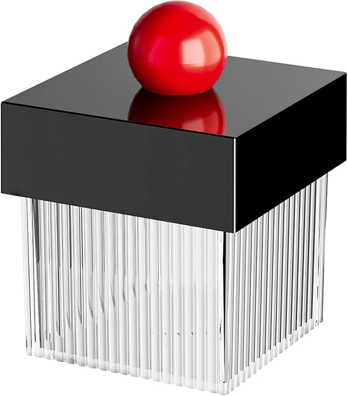 Square Acrylic Holder,Bathroom Vanity Countertop Storage Organizer,Storage Organizer Canister Jar for Cotton Swabs,Q-Tips, Make Up Pads, Cosmetics and More( Black)