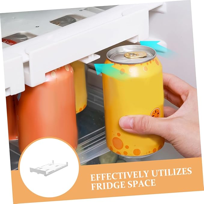 Housoutil 2pcs Space-saving Fridge Soda Can Rack Wire Rack for Drink Storage Beverage Dispenser for Water Soda Beer