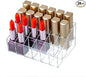 24 Spaces Lipstick Holder, Clear Acrylic Lipgloss Lipstick Organizer and Cosmetic Case Display Rack, Makeup Organizer for Lip Gloss Brushes Bottles More(6x4 Arrangement)