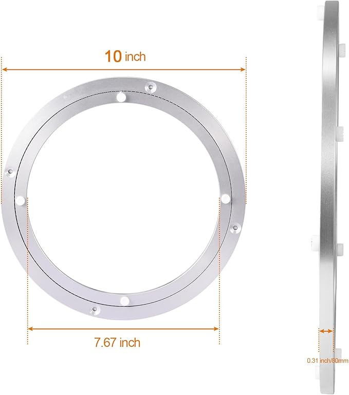 Lazy Susan Hardware Rotating Turntable Bearings Swivel Plate Hardware Aluminum Metal for Dining-Table and Workbench (10 Inchs) … …