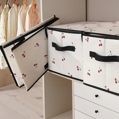 Stackable Clothes Storage Bins with Lids,Closet Organizers Fabric Cat Printing Box for Home and Office,Blanket Clothes Organizers,Under Bed Storage Containers 3 Pack.