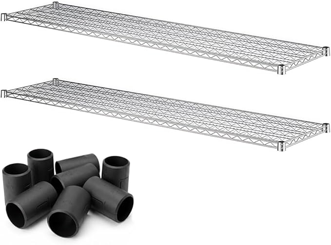 2 Pack Chrome Additional Wire Shelf for 18" x 72" Shelving Units, Replacement Shelves for Wire Rack