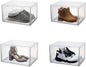 Ciieeo Shoe Storage Box with Dustproof Design, Door Buckle Connector, Stackable Plastic Shoe Organizer for Home Closet and Sneaker Storage