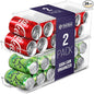ClearSpace Soda Can Organizer & Soda Can Dispenser for Refrigerator - Fridge Organizer & Stackable Drink Organizer for Fridge or Refrigerator - Holds 12 Cans Each, BPA Free - 2 Pack