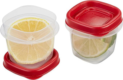 Food Storage Containers, Half Cup Food Storage Containers, 9 Peice Set, Easy Find Lids, 4 Containers, 4 Lids Chalk Pen And Chalk Labels