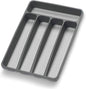 Loyareal Silverware Organizer Utenisl Organizer Holder Kitchen Drawer Organizer Plastic Silverware Tray for Drawer Flatware Organizer 5 Compartment Black
