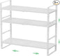 Expandable Metal Shoe Rack, Adjustable Space-Saving, Heavy-Duty Shoe Rack with Borders. Multi-Functional for Closet, Bathroom, Entryway, Kitchen or Office
