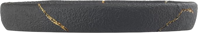 Nicole Miller - Soap Dish, Resin Countertop Accessories, Dorm Room Essentials (Sydney Collection, Black/Gold)