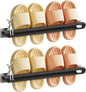 2-Pack Modern Wall Mounted Shoe Racks with Decorative Bunny - Sleek ABS Hanging Shoe Organizer for Closet, Entryway & Mudroom, Holds 2 Pairs Each (Space-Saving Design)