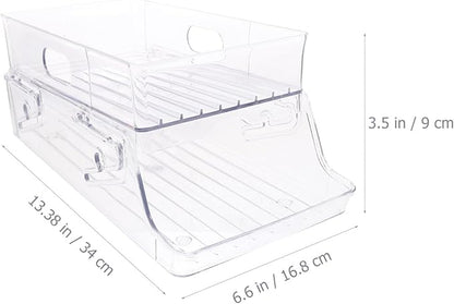 Didiseaon storage rack dispenser bin for refrigerator beverage can storage organizer fruit containers for fridge soda rack convenient soda holder can organizer drink container plastic beer