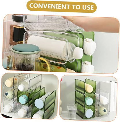 Zerodeko 2pcs Stackable Water Bottle Organizer Multi Transparent Holder for Home Kitchen and Pantry Storage Space-Saving and Practical Drink Organizer Design