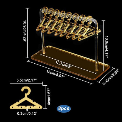 PH PandaHall Earring Holder Stand, Cloth-Horse Shape Jewelry Display Gold Dangle Earring Hanging Organizer Acrylic Ear Studs Display Rack for Retail Show Personal Exhibition, 2.3x5.9x4.2inch