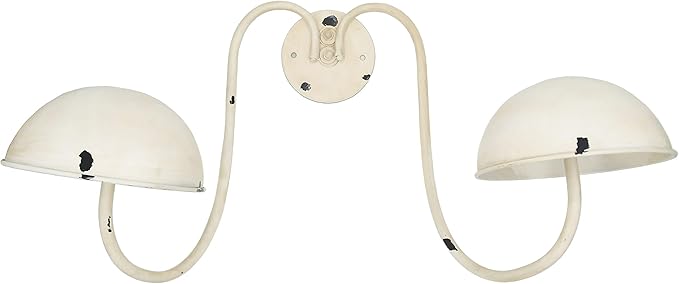 Owlgift Modern Metal Wall Mounted Entryway Retail Hat Rack/Wig Display Stand w/ 2 Circular Hat Hooks, White
