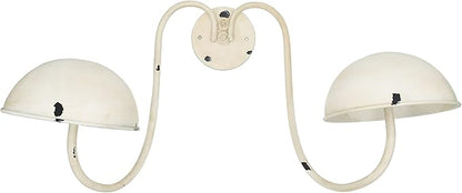 Owlgift Modern Metal Wall Mounted Entryway Retail Hat Rack/Wig Display Stand w/ 2 Circular Hat Hooks, White