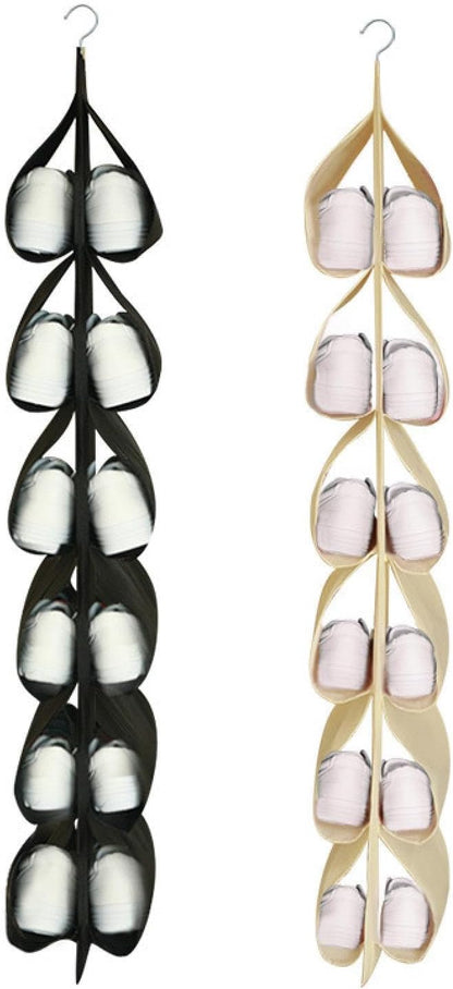 Hanging Shoe Rack 3pcs Shoe Organizer Storage Hanging Bag Wall Bag Inner Clothes Closet Storage 18 Pairs of Shoes