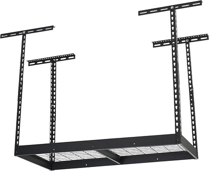 Klutch Garage Overhead Storage Rack with Adjustable Height, 48in.L x 24in.D, 23in.–37in.H
