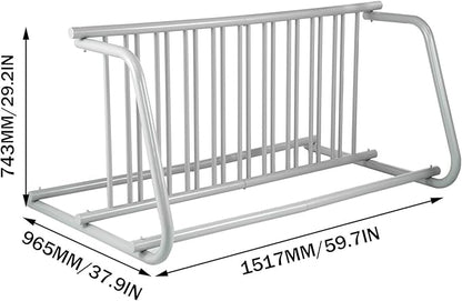 BestEquip 10 Holders Floor Bike Rack, 59" Length All-Steel Grid Bike Rack, 10-Bike Capacity Dual-Side Storage Stand for Garages Streets Yards Bike Events