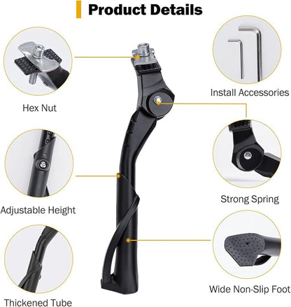 Cyfie Bike Kickstand for Kids Bike 18 20 22 inch Wheel, Center Mount Bicycle Kick Stand, Adjustable Child Kickstands for 18" 20" 22" Adult Mountain Road Bike