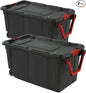 Storage Bins 40 Gallon Heavy-Duty Plastic Storage Bins, Container Totes with Durable Lid and Secure Latching Buckles, Stackable 2 Pack