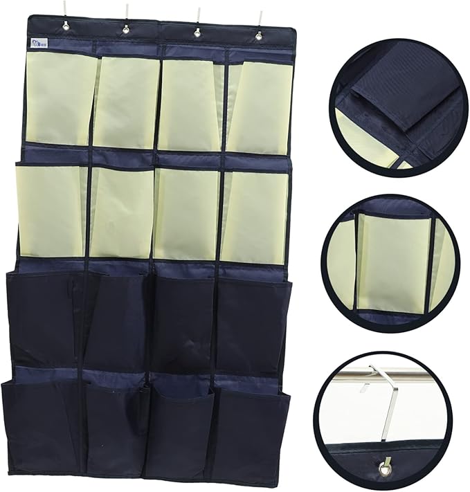 Hanging Shoe Organizer Bag Over the Door Oxford Shoe Pouch for Closet Storage Multi Wall Mounted Rack in Bedroom Bathroom Yellow