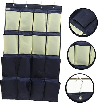 Hanging Shoe Organizer Bag Over the Door Oxford Shoe Pouch for Closet Storage Multi Wall Mounted Rack in Bedroom Bathroom Yellow